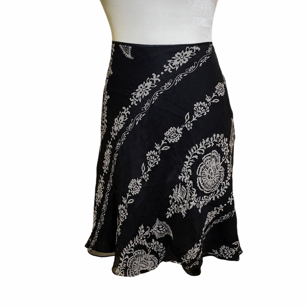 White House Black Market Midi Silk Skirt Size 10